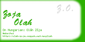 zoja olah business card